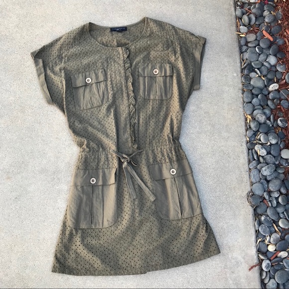 Sanctuary Dresses & Skirts - FINAL SALE [Sanctuary] Green Eyelet Cargo Dress